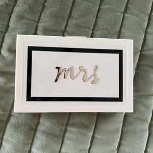 Kate spade acrylic Mrs/bride clutch